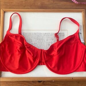 J. Crew 1993 underwire bikini top in Red Arroyo 40DD